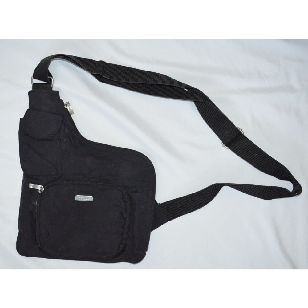 Baggallini Sling Bag Small Black Nylon Crossbody Travel Shoulder Purse